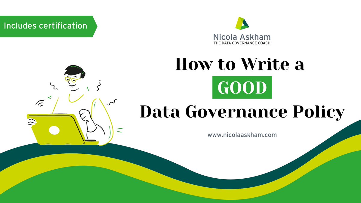 Nicola_Askham's tweet photo. My How To Write A Good Data Governance Policy course is available.

You get a simple approach to help write a good policy, along with a checklist, an example policy and access to live Q&amp;A calls with me.

Find out more by clicking here: https://t.co/If8mbgjaLX

#datagovernance https://t.co/2nTzLqkHlS