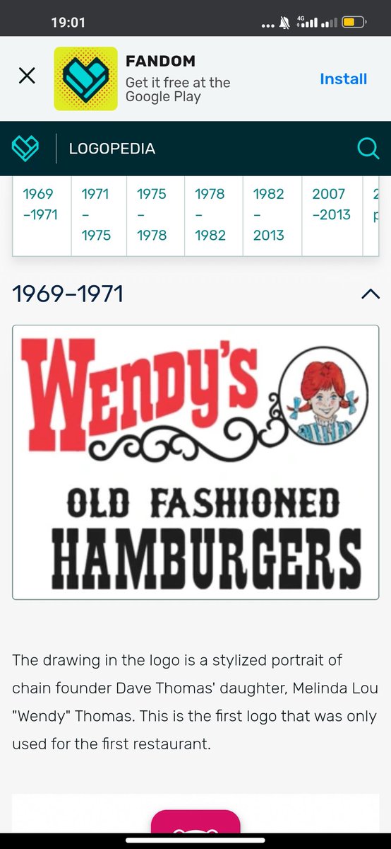 the wendy's logo used here is the old logo from 1960s to 1970s