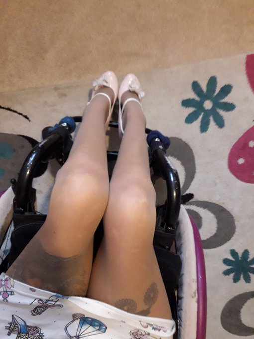 3 pic. It's that dress again! #tights #pantyhose #legs #ink #heels #busty #babe #wheelchair #disabled