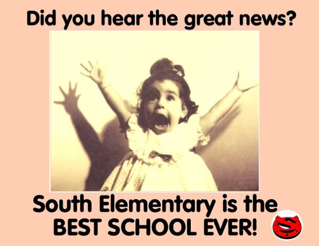 SouthElementar1's tweet photo. Here’s some positive news to get your Monday off to a MARVELOUS start!  #bestschoolever #itisafact #happymonday #makeitmarvelous @JMCSchools @suptking @VivianJMCSS @RickyCatlett @Formersportsguy @delalsup https://t.co/2ZRyVx9Scd