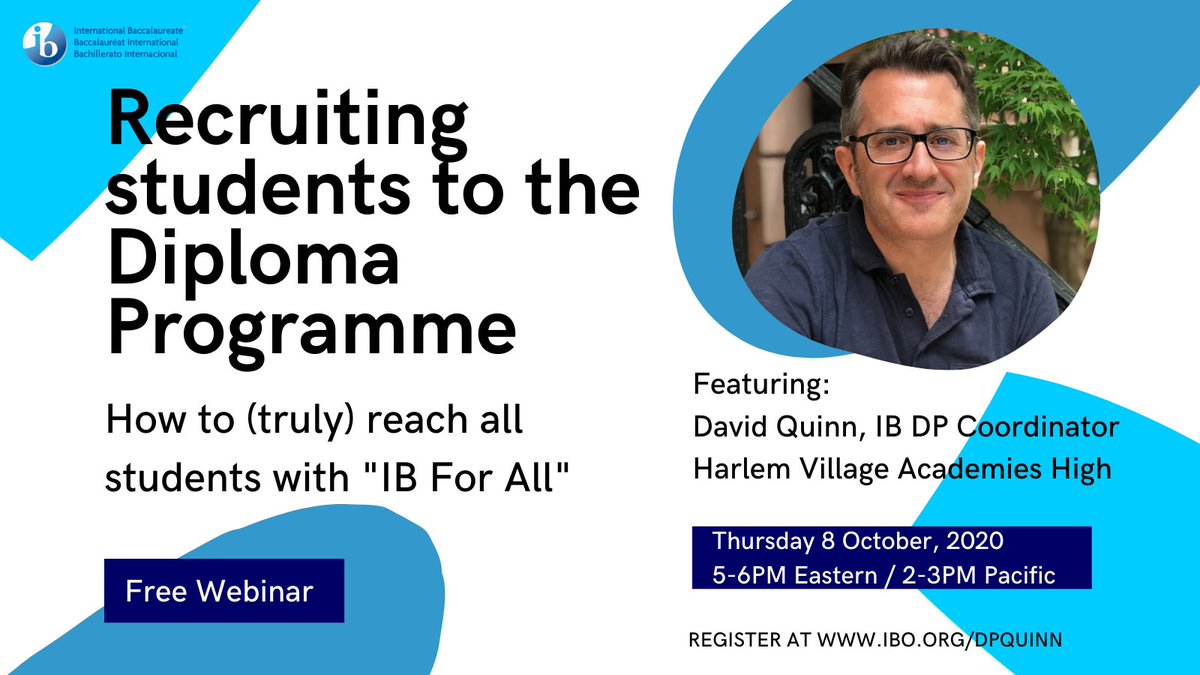 IB_DP's tweet photo. Join @MrDavidQuinn and other #IBDP educators next week to explore ways to grow your school's DP programme. More info and register: https://t.co/BqCqdzzHr9 https://t.co/Bemc3I2IFi