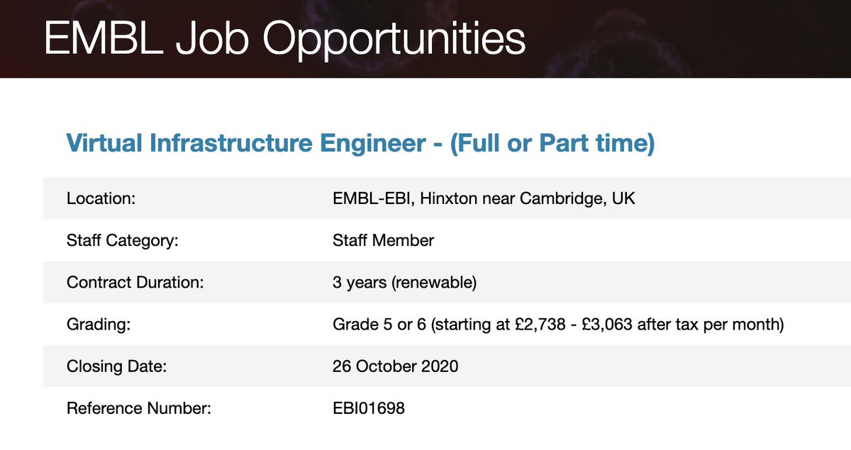 EMBLEBIjobs's tweet photo. Want the opportunity to develop your #OpenStack and #Kubernetes skills on the job? We’re #hiring a Virtual #InfrastructureEngineer to develop our virtual #infrastructure based on @VMware. #computersciencejobs #infrastructureengineerjobs #techjobs
https://t.co/XRLQJrt3x4 https://t.co/HrG4u78mj2