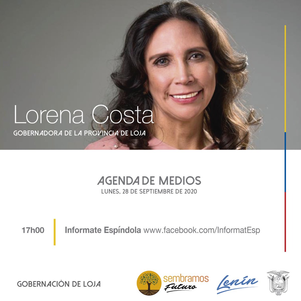 #LaGoberEnMedios📻🎙️💻| Este lunes,la Gobernadora de la Provincia, <a href="/lorecostaj/">Lorena Costa</a>, dialogará sobre temas de interés nacional y local a través de Infórmate Espíndola. 

Detalles de la entrevista⤵️