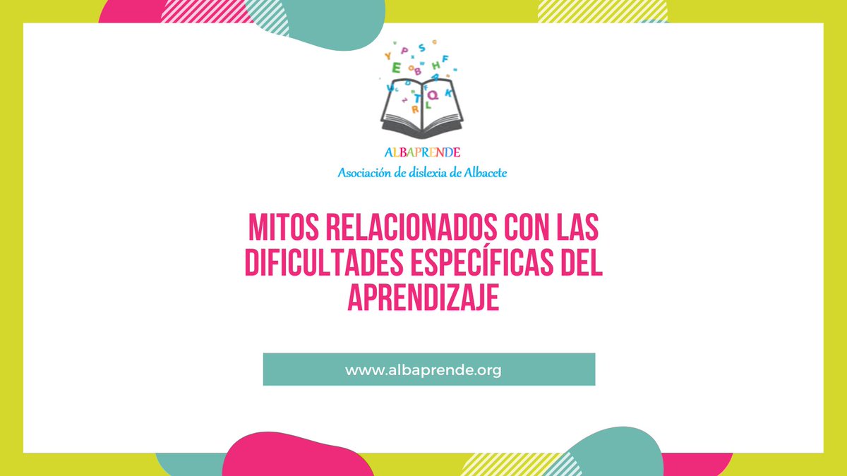 Falsos mitos relacionados con las Dificultades Específicas del Aprendizaje - bit.ly/2HE8dJO

💻  albaprende.org

#Albaprende #Dilexia #educaciónespecial #Lectura #Escritura #Educación #infancia #Albacete