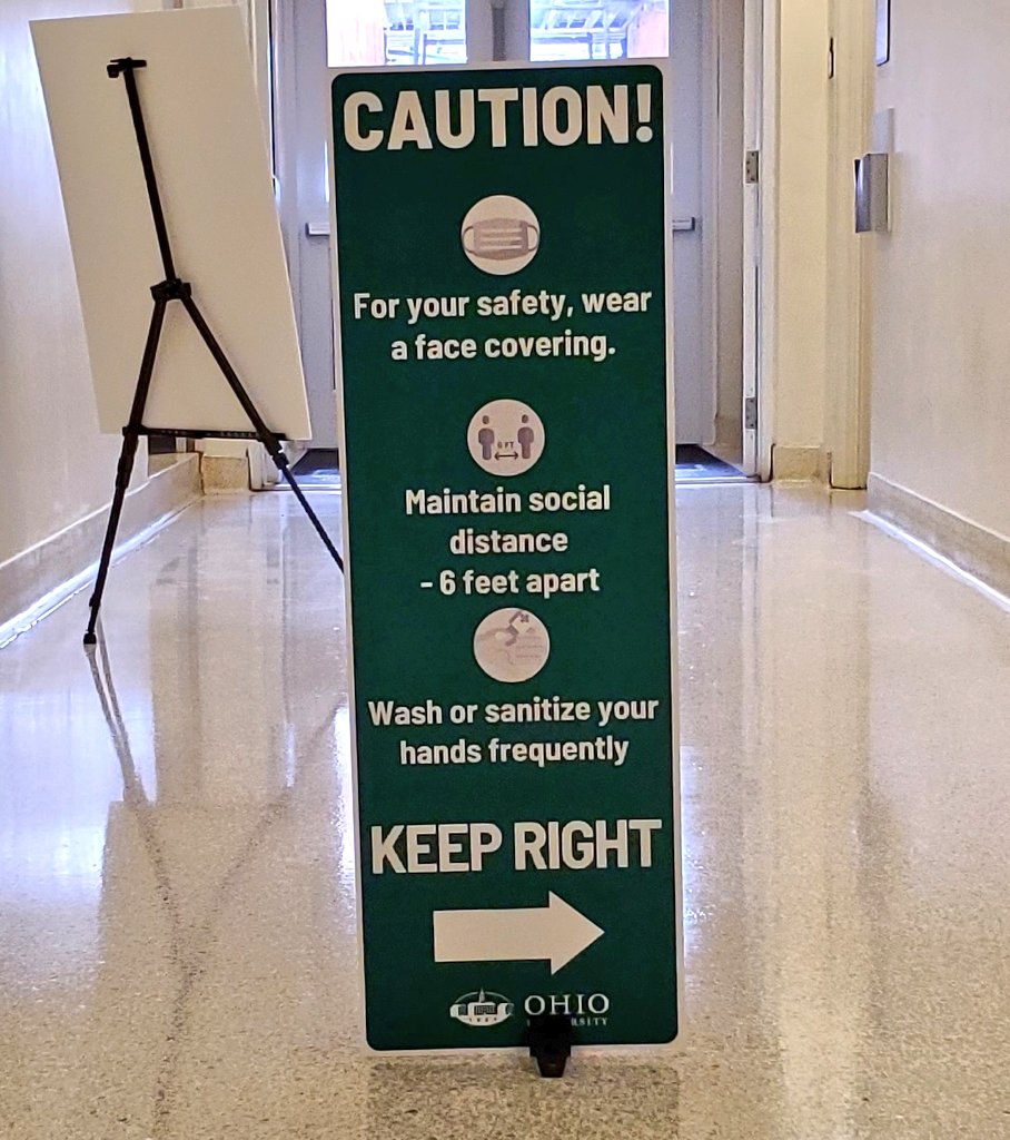 CheBioEngOHIO's tweet photo. Welcome back to campus #RussCollege Phase 2 students! Follow directions on all signage to keep everyone safe⚠️ https://t.co/naGaW2DdeN