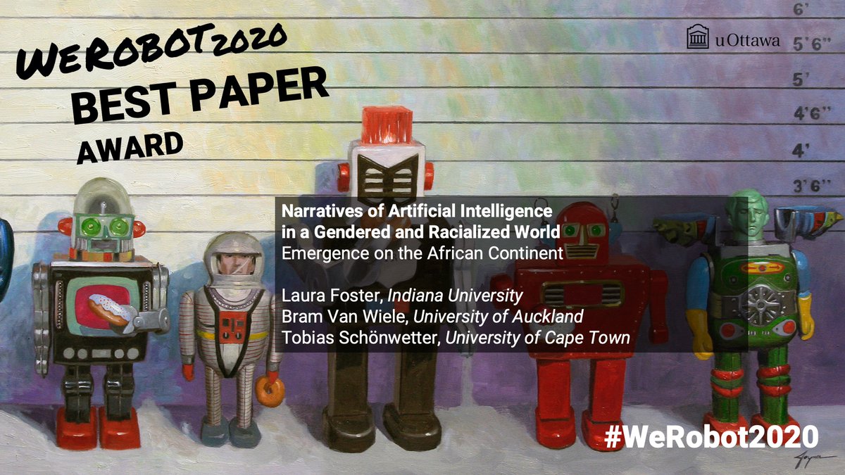 Afrinnovation's tweet photo. Congratulations to Open AIR researchers for the award of best overall paper for #WeRobot2020!
The paper is freely available here: https://t.co/ei2J7l0PL0 https://t.co/jCi3A3c7s2