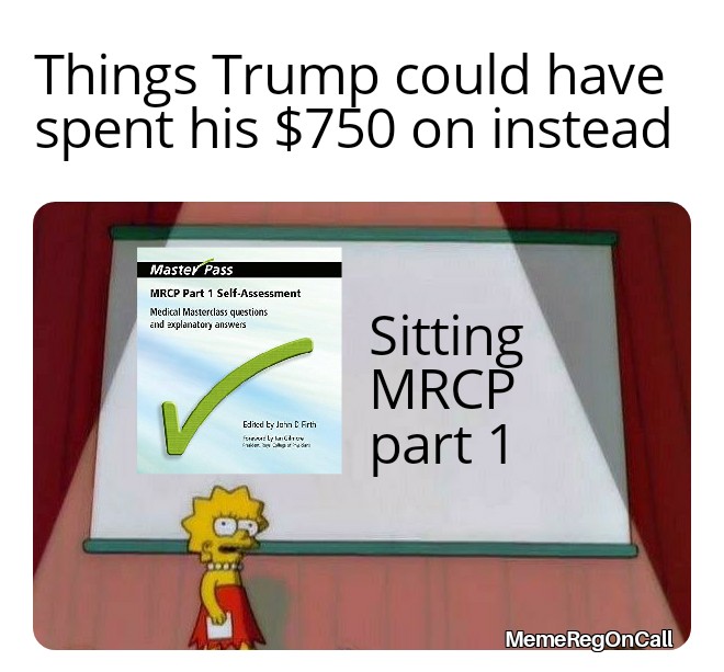 What Trump could have done instead of paying the huge unreasonable amount of tax he has already paid.  #MemeReg  #medtwitter  #trump  #750dollars