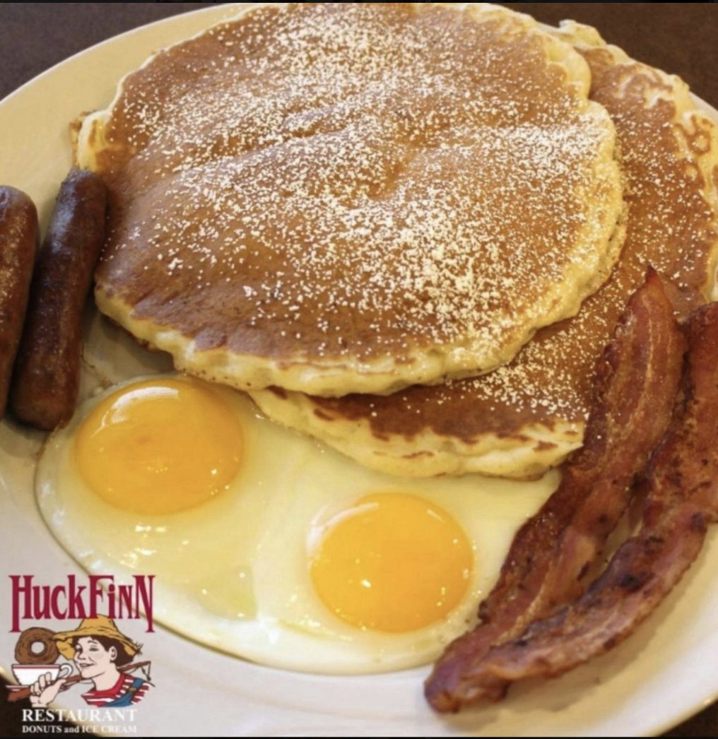 HFRestaurant's tweet photo. Dine-in seating now open!
Good Morning!
Enjoy our Becky Thatcher Breakfast
2 Eggs (any style) with 2 slices of bacon,
2 sausage links, 2 pancakes,
butter and syrup!
#breakfast #HuckFinnRestaurant #AlwayOpen #OakLawn #Chicago https://t.co/U3qlzRBONy