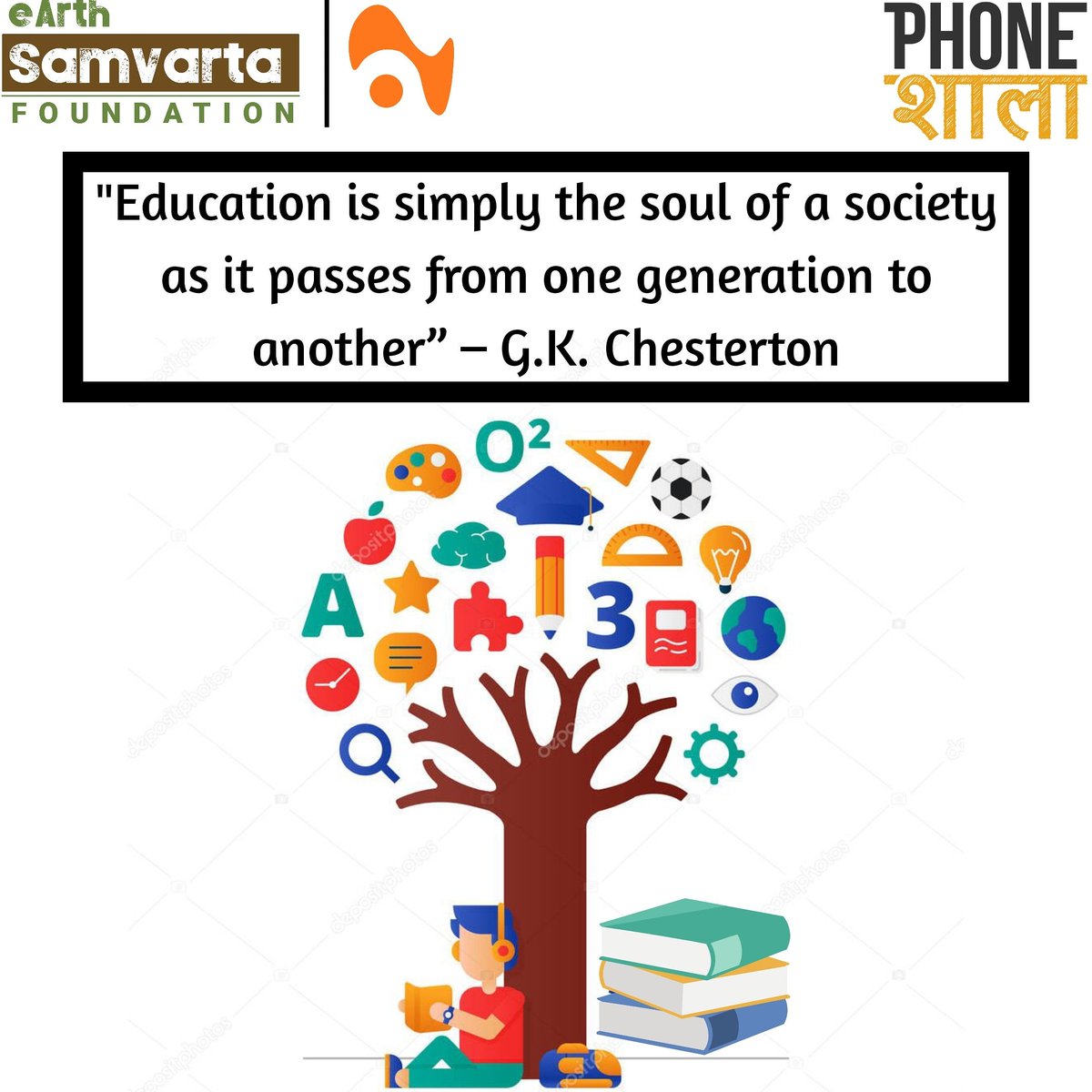 PhoneShaala's tweet photo. Education is the ultimate way to get victory over all the personal and social problems.
•
•
PhoneShaala believes that "The more children in a society are educated, the more they can provide a beneficial contribution to their environment."

#childwelfare #education #study #ngo https://t.co/swW0BWYOK0