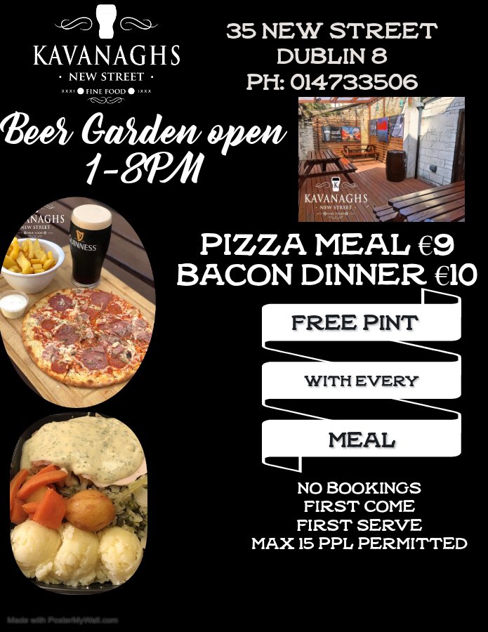 Graham_Mooney1's tweet photo. Show me a better deal 👌🏻
#supportlocal #beergarden #pubsopen #dublinpubs #freepint #kavanaghs #theliberties #dublin8 https://t.co/AIX9YjF7tH