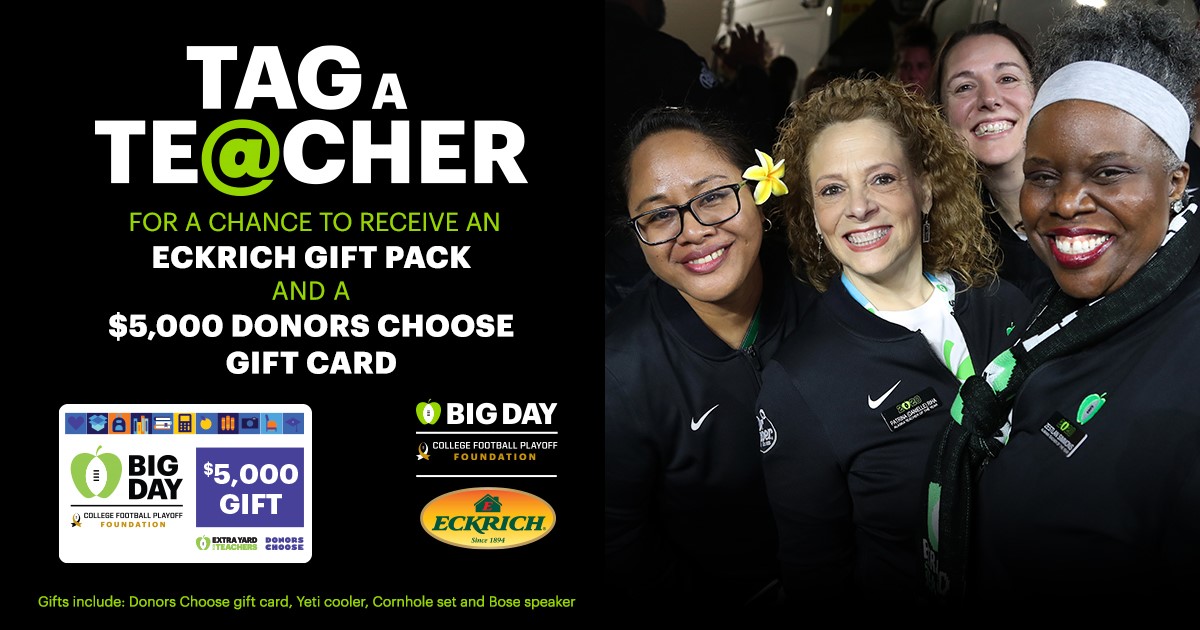 Another week, another giveaway! 👏 

Tag ALL your teacher friends 👨‍🏫 👩‍🏫 for the chance to win $5,000 to <a href="/DonorsChoose/">DonorsChoose</a> 📝 and an <a href="/EckrichMeats/">eckrichmeats</a> gift pack that is perfect for tailgating. 

What will YOU do with $5,000 for your classroom? 🤔