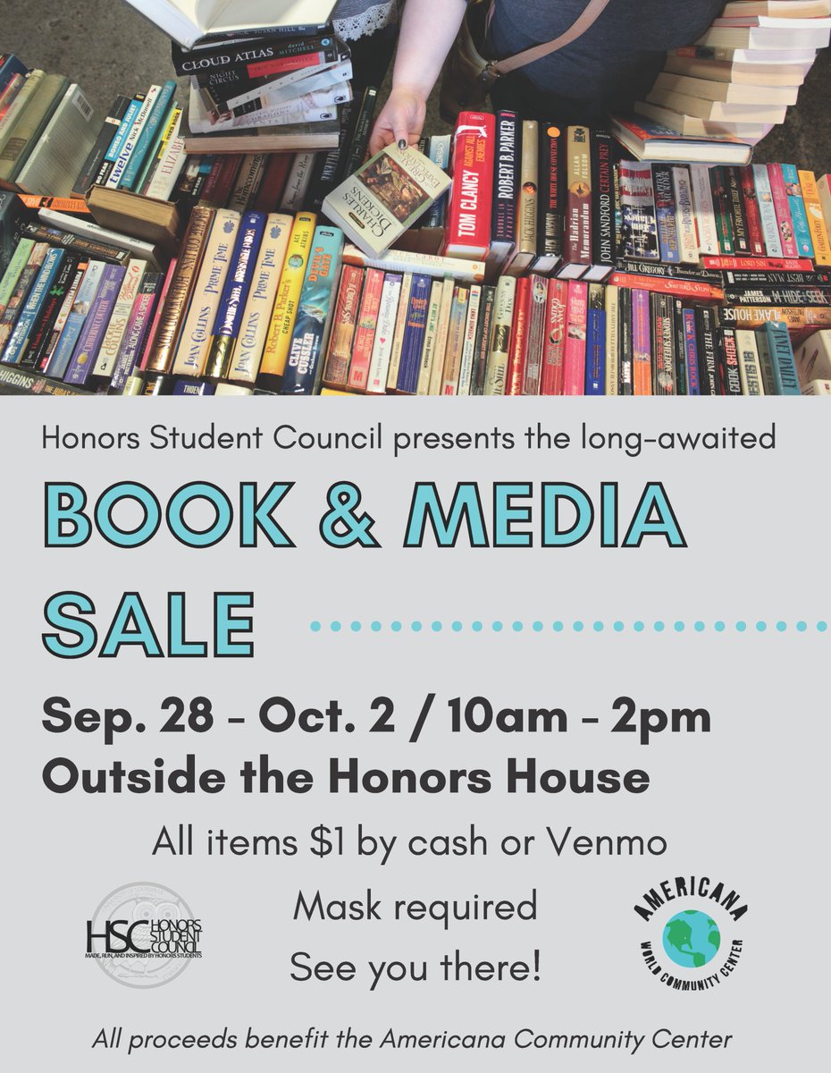 Surprise! BAMS is back! Join <a href="/UofL_HSC/">Honors Student Council? Yeah, that's us.</a> outside the Honors House from 10am-2pm today through the rest of this week to browse through THOUSANDS of items. Each item is only $1! Cash or Venmo. Wear your mask!