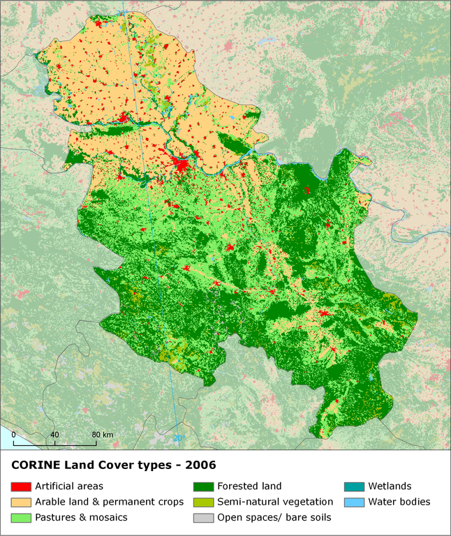 as well as FAR better re biodiversity. LOOK morons, this Serbia after 7 millenia of sheep (oldest known use wool fabric) : WHERE are the wolves & bears dancing round the f****** crops???? Look at the forest there all that time.