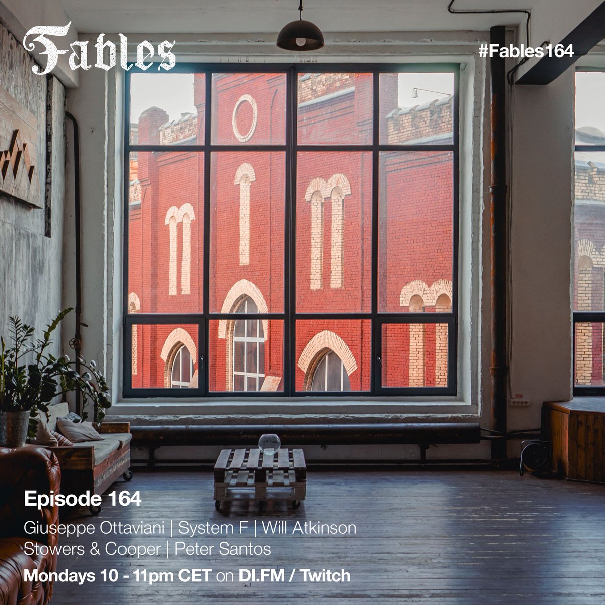 Today on #Fables164, new music by @GOttaviani , @FerryCorsten / System F, @willatkinsonyes , Stowers & Cooper, @PeterSantosdj and many more, plus a SPECIAL ANNOUNCEMENT.
The show will be LIVE on https://t.co/RHWGsbDkct at 10PM CET ! Come & say hello on the chat https://t.co/qLYTI9ei8t