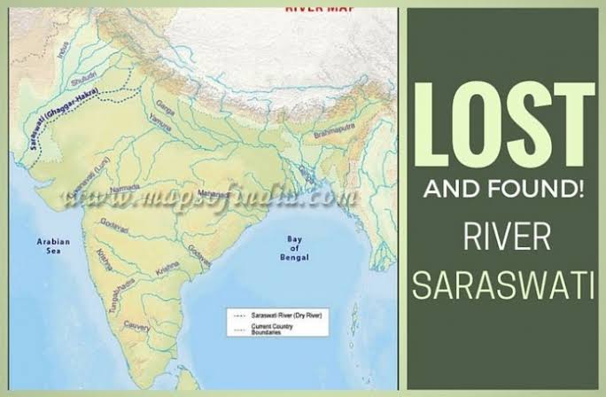  #Thread onSARASVATI, THE LOST RIVER 1.More than five thousand years ago The one of the most important & mighty river Sarasvati was flowing through the arid desert into the Arabian Sea. 2.Sarasvati is mentioned in Rig Veda and ancient sanskrit text.3.The trace of ancient