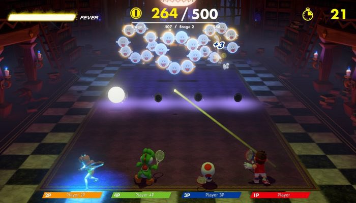 Mario Tennis Aces (2018) Coins appear in the Swing Mode minigames, Boo Hunt and Shy Guy Train Tussle. They are used to earn points for special costumes. They really dont serve much of a purpose outside of that, and the design is standard. 7/10.