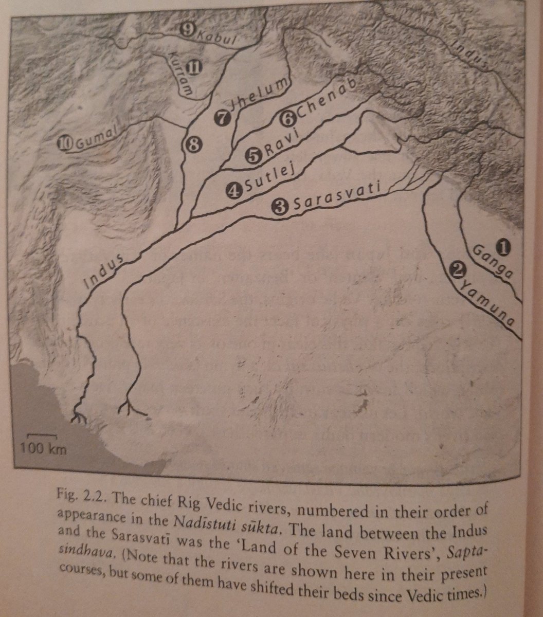 rivers.She is regarded as "Mother of water" Sindhumata.6.The Rig Veda mentioned its geographical description in NADISTUTI SUKTA which invoke 19 major rivers of Vedic Era7.This Sukta mentions the Sarasvati is between the Yamuna in the east & Sutlej in the west means Saraswati