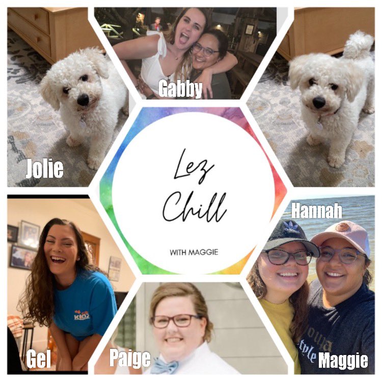 LezChill's tweet photo. Thanks everyone so much for all the listens so far! Here’s me(Maggie) and all my amazing friends/guests who have been on the podcast so far 💙 @gabbzzkehoe @yagirlgel @paige_mayeaux @hannah616 https://t.co/fHaMofVLat