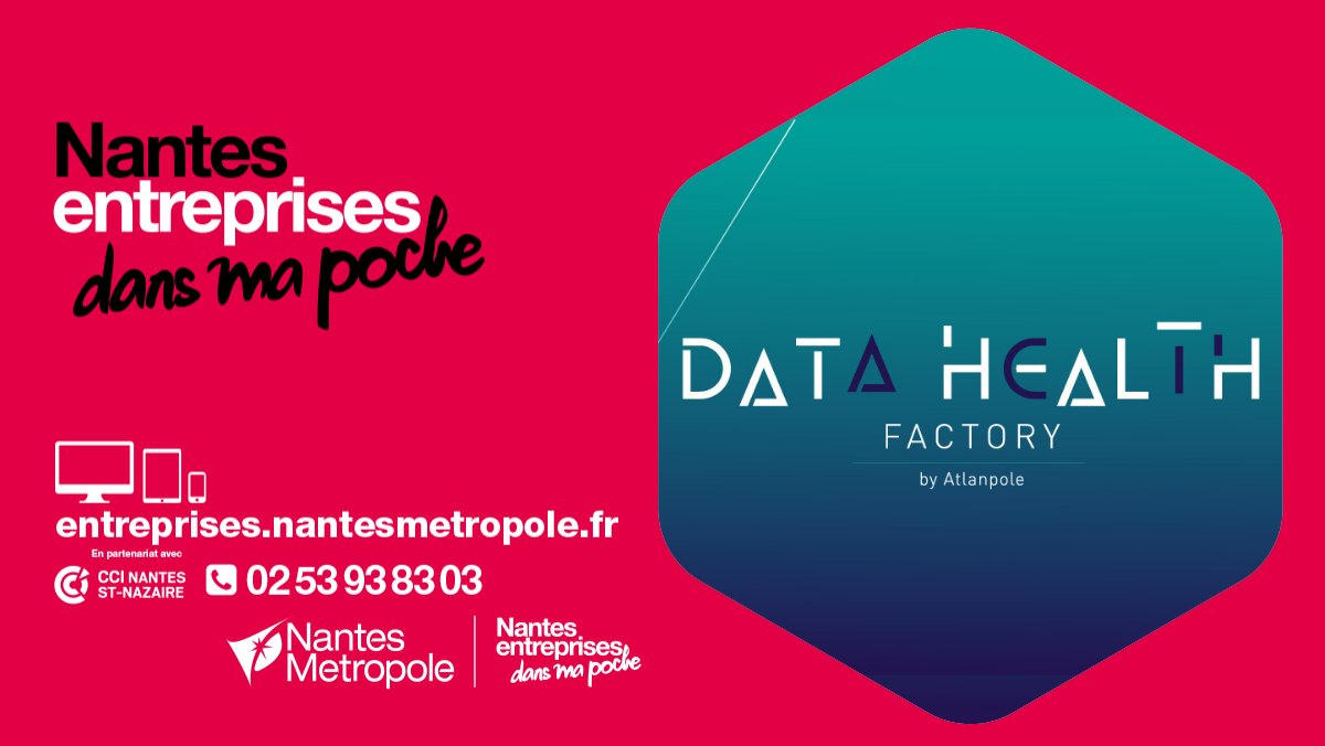 NantesMetropole's tweet photo. Déposez votre candidature pour accélérer vos projets innovants dans le domaine de la santé digitale grâce à la #Datahealthfactory d'@Atlanpole 
👉 https://t.co/q45JvOILtc https://t.co/U02vmuDivf