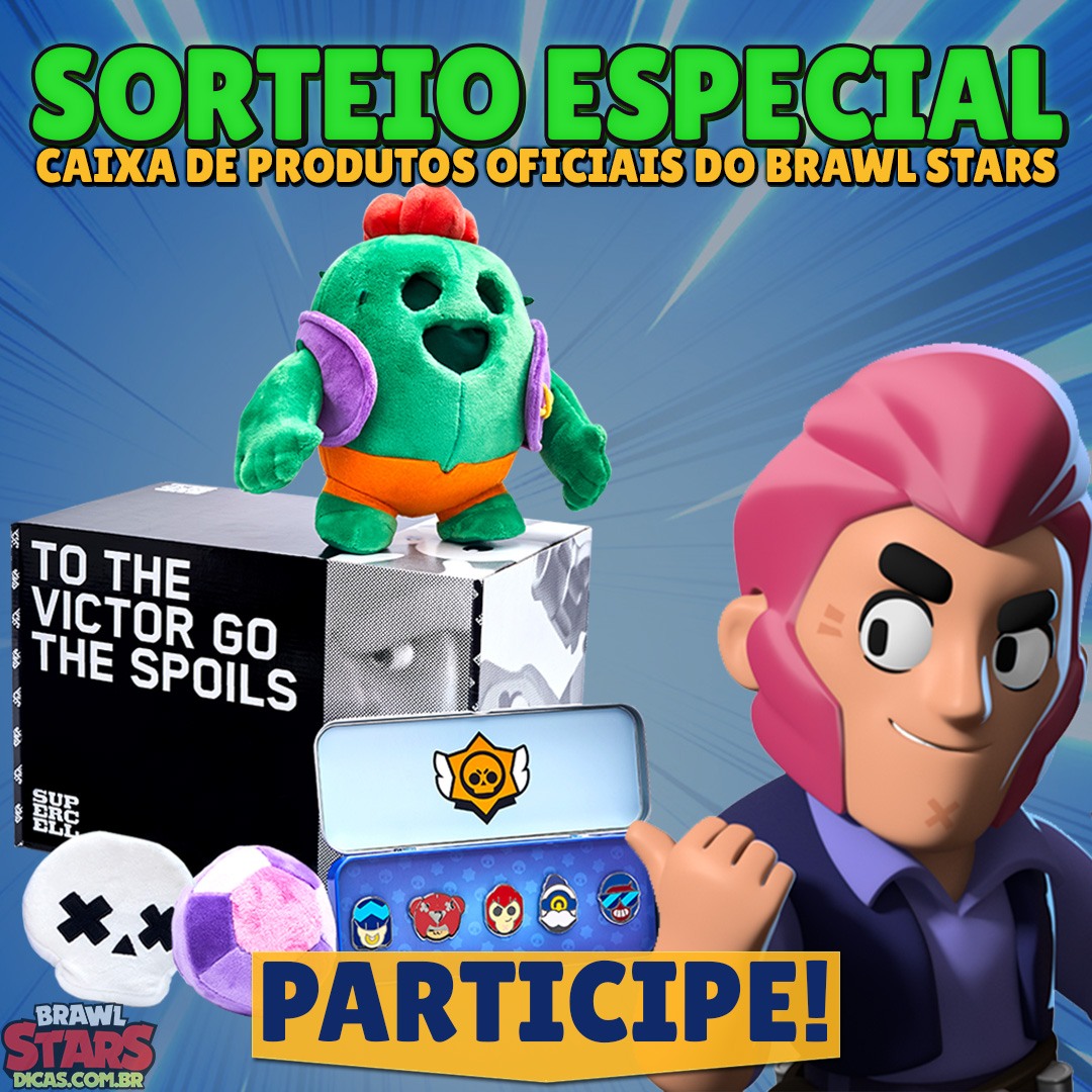 BrawlStarsDicas's tweet photo. Quer ganhar uma Caixa de produtos oficiais do #BrawlStars? 🌵⭐ Então participe do sorteio no site!

Link para participar: https://t.co/IOs1l0T1o5 https://t.co/cybbSR2KvM