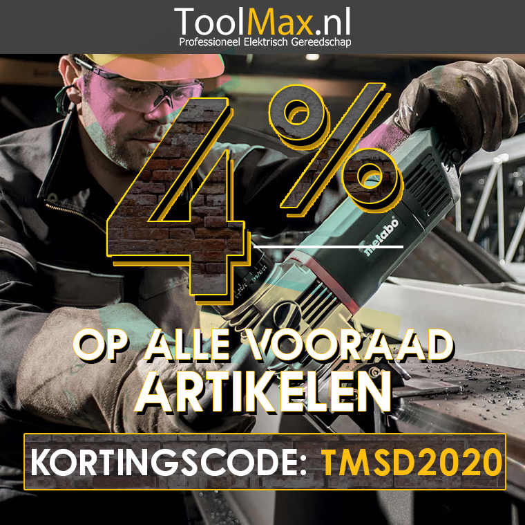 4% KORTING OP ALLE VOORRAAD ARTIKELEN 💥

Tot het einde van deze maand kunt u profiteren van maar liefst 4% korting op alle voorraad artikelen!

Vul de code ⏩TMSD2020⏪ in bij uw bestelling en bespaar direct❗

Ga snel naar Toolmax.nl!