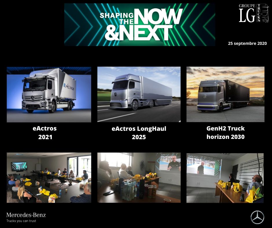 Merci à nos clients d’être venus découvrir numériquement les nouvelles solutions Mercedes-Benz Trucks actuelles (NOW) et les prochaines innovations (NEXT).
Une belle après-midi de partages dans le respect des conditions sanitaires.

#mbtf #groupelg #nowandnextevent #lgtrucks