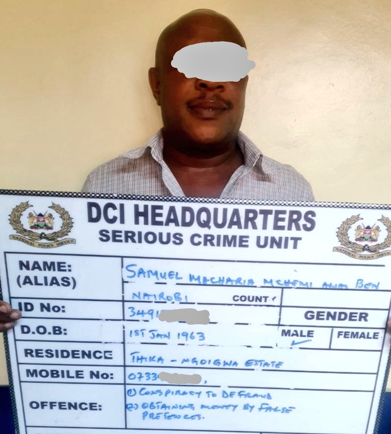 DCI_Kenya's tweet photo. Four suspects who obtained over Kshs. 21 Million from a Niger national after luring him into the country in a gold deal scam are in our custody. https://t.co/eHyOSXIYAI