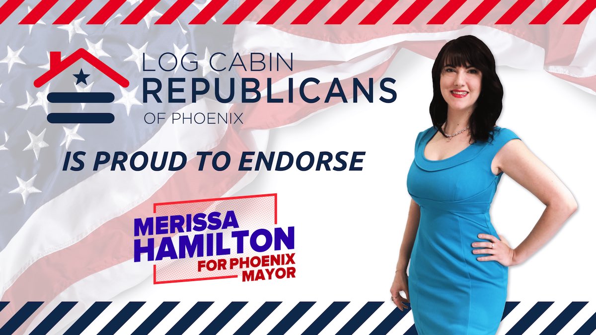 LogCabinPHX's tweet photo. Phoenix needs new leadership at the top & we are confident @merissacaldwell is the woman for the job.
Itβs with great pride we are sharing our first endorsement since becoming a @LogCabinGOP Chapter!
FULL PRESS RELEASE: https://t.co/6rUnHQXuvc
Vote #MerissaForMayor!
πΊπΈπβ₯οΈπ³οΈβπ https://t.co/px4hvjqzM0