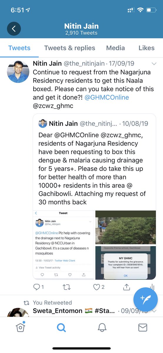 Dear <a href="/KTRTRS/">RAMpage</a> <a href="/KTRoffice/">Office of KTR</a> Since 6 years+,2000+ Nagarjuna residency residents have been chasing offices of MLAs &amp; GHMC requesting the drain next to our community be covered to avoid #Dengue &amp; #Chikungunya which strikes annually! But no action hence finally writing to you for support