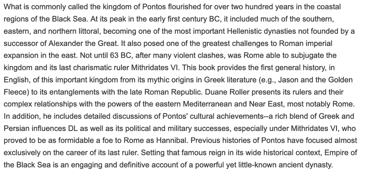 flr_louis's tweet photo. Duane W. Roller - Empire of the Black Sea - The Rise and Fall of the Mithridatic World à paraître en décembre @OxUniPress https://t.co/79Wa5gF4HZ