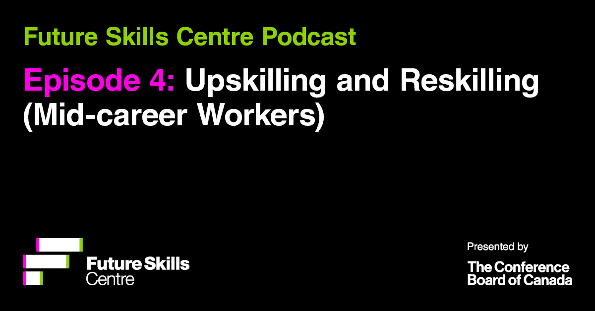 S49Research's tweet photo. Traditionally, Canadian workers were expected to learn their skills through our education systems. Things have are changing, and this emerging world of work isn't slowing down. Episode 4 of the #FutureSkillsPodcast addresses upskilling and reskilling. https://t.co/3AsoWZoyUC https://t.co/RzhVxPDejA