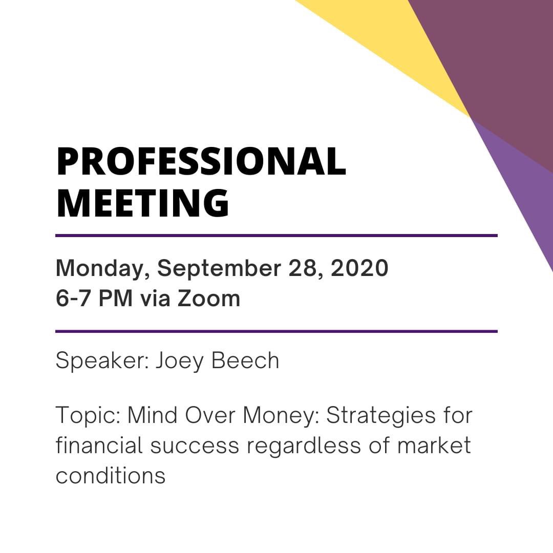 Join us tonight for our virtual professional meeting with Joey Beech! Check your email for the link.