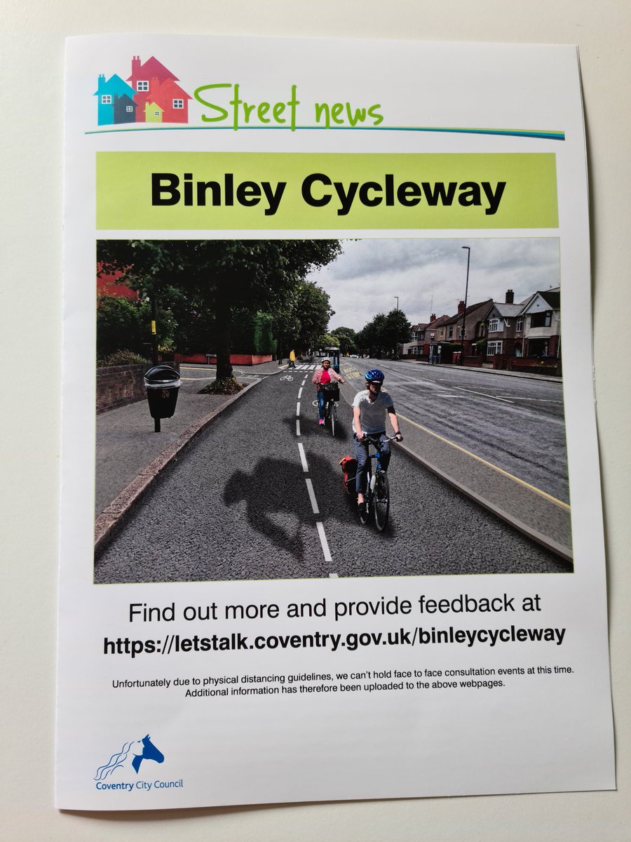 Leaflets about the proposed Binley Cycleway are being delivered today. You can find out more or provide feedback at letstalk.coventry.gov.uk/binleycycleway