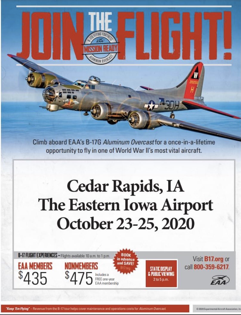 EAAChapter33's tweet photo. We can’t wait to host the @EAA B-17 in a few weeks! Come check out an amazing piece of history and take a ride on this amazing aircraft! Visit https://t.co/tWD1uJduGH to learn more and book your flight! https://t.co/cdRAjbAI4M