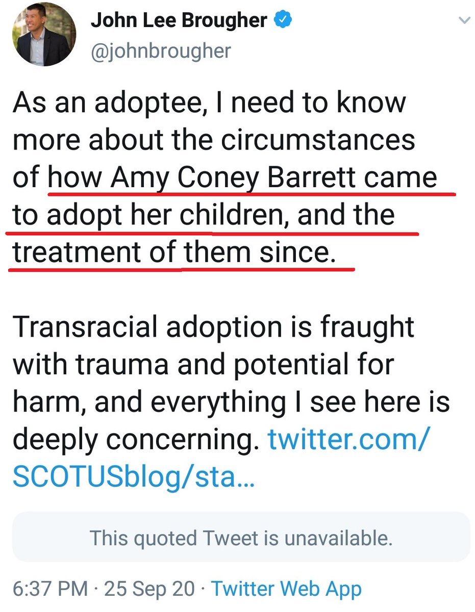 1/The Woke are attacking: **ADOPTION**Check the screenshots.Well educated people: professors, consultants, and authors, are attacking the woman Trump nominated to the Supreme Court for adopting orphans from Haiti.In woke-world this is normal and I'll explain whyA thread: