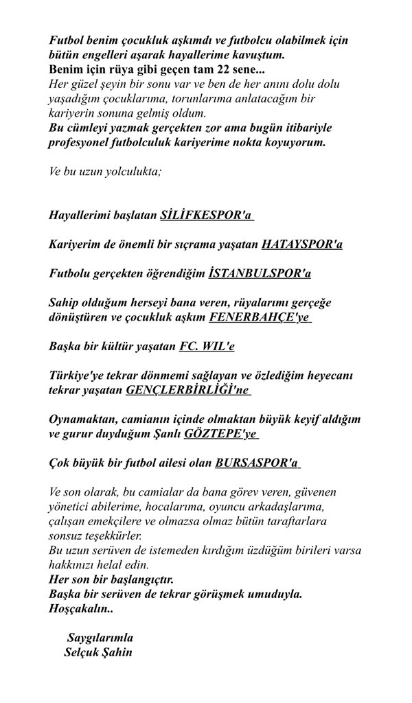 _selcuksahin's tweet photo. Teşekkürlerimle. https://t.co/wrRDOUWmtf