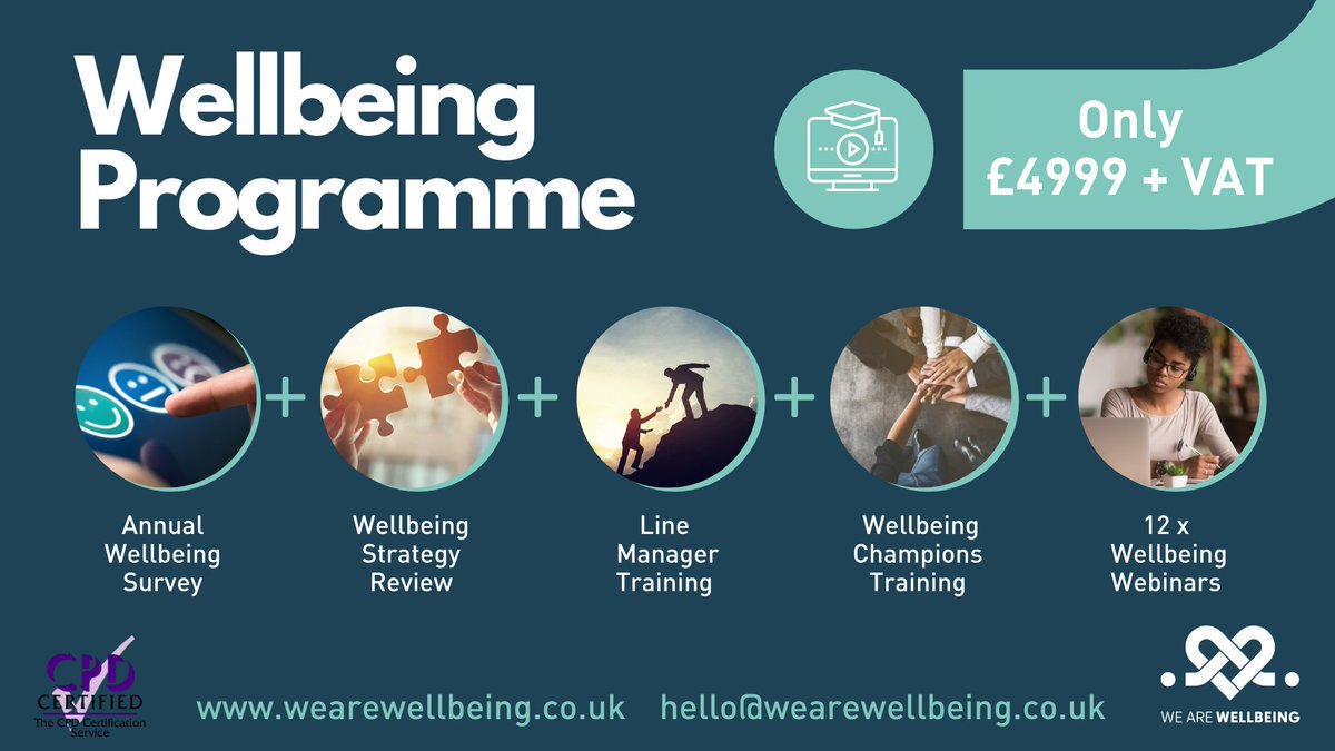 WAWellbeing's tweet image. Introducing our SME On-Line Wellbeing Programme

If you're not sure where to start with wellbeing we have put together the perfect package to support your business.

Contact us on: hello@wearewellnbeing.co.uk

#wellbeingatwork #wellbeingprogramme
