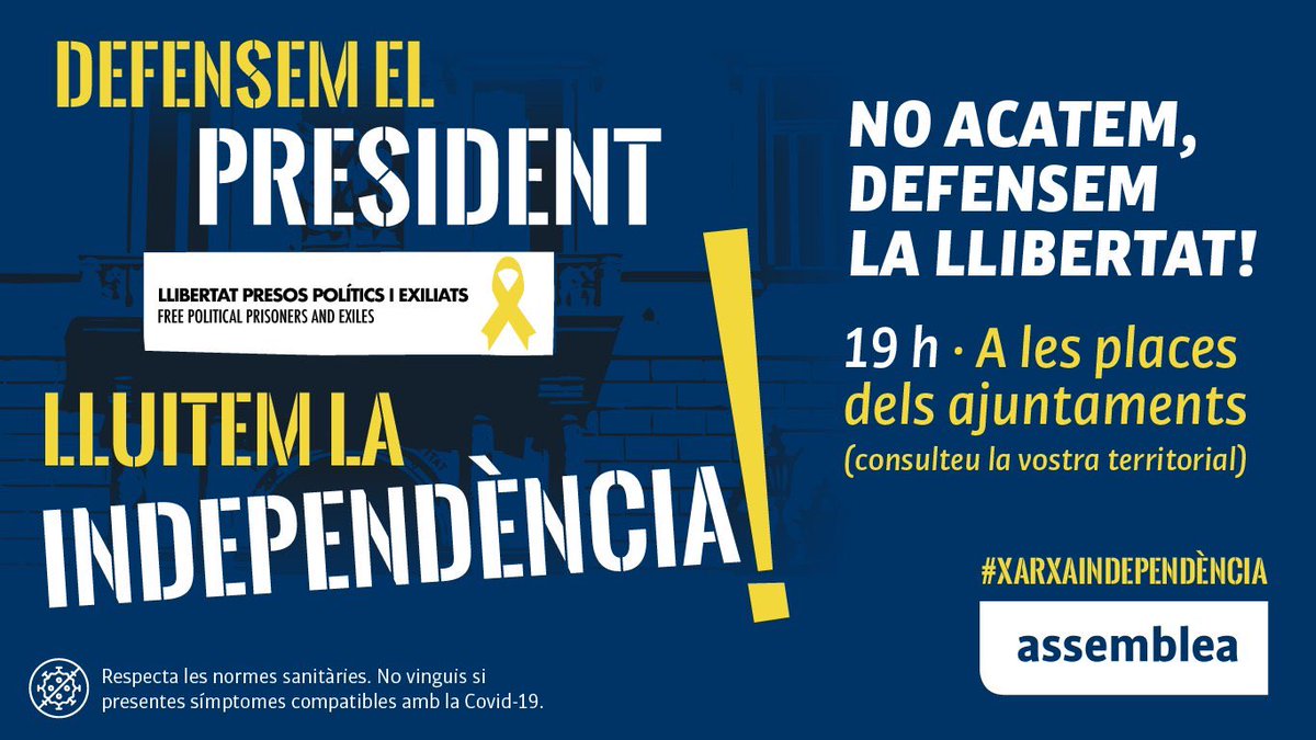 📢 Davant l'atac a la sobirania de la ciutadania de Catalunya, no acatem! 

📍 Avui ens mobilitzarem arreu del país per exigir una resposta contundent per part del Govern! 

📌 A les 19.00h davant l’Ajuntament de #LaRàpita!

#Independència