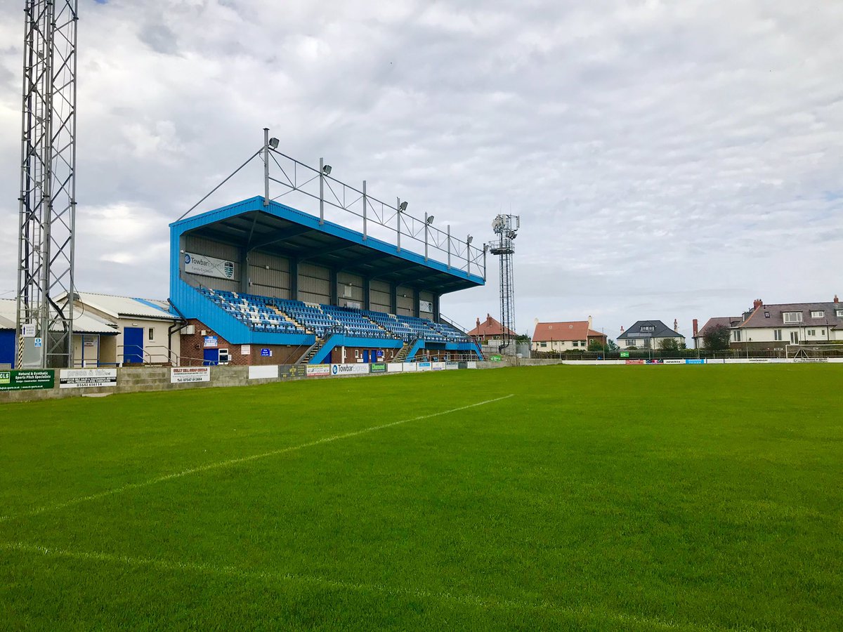 EFCGroundhopper's tweet photo. Thanks to @WhitbyTownFC for a look around the ground and changing rooms. #NorthernPremierLeague #WhitbyTownFC #football #Stadia #nonleaguefootball #Stadiums https://t.co/nz6naBM5NE