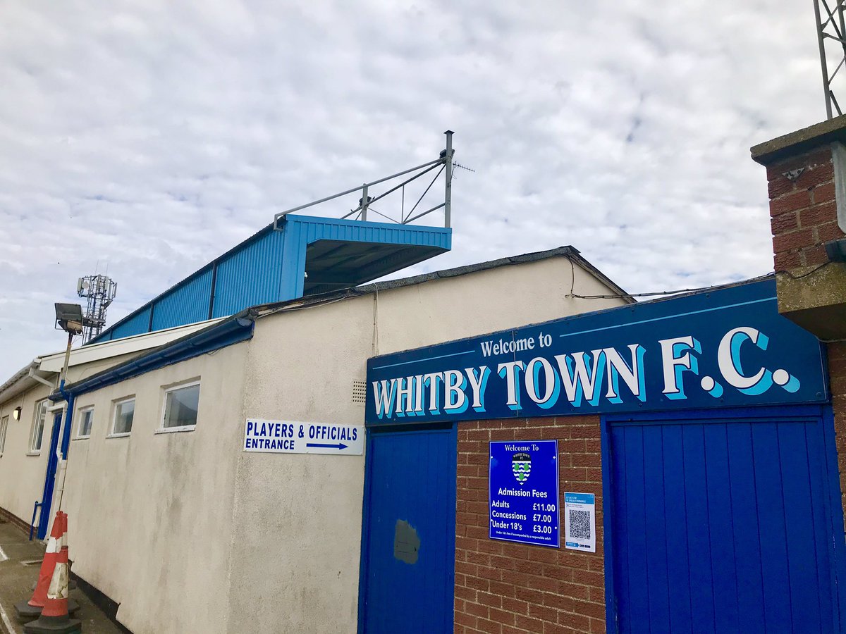 EFCGroundhopper's tweet photo. Thanks to @WhitbyTownFC for a look around the ground and changing rooms. #NorthernPremierLeague #WhitbyTownFC #football #Stadia #nonleaguefootball #Stadiums https://t.co/nz6naBM5NE
