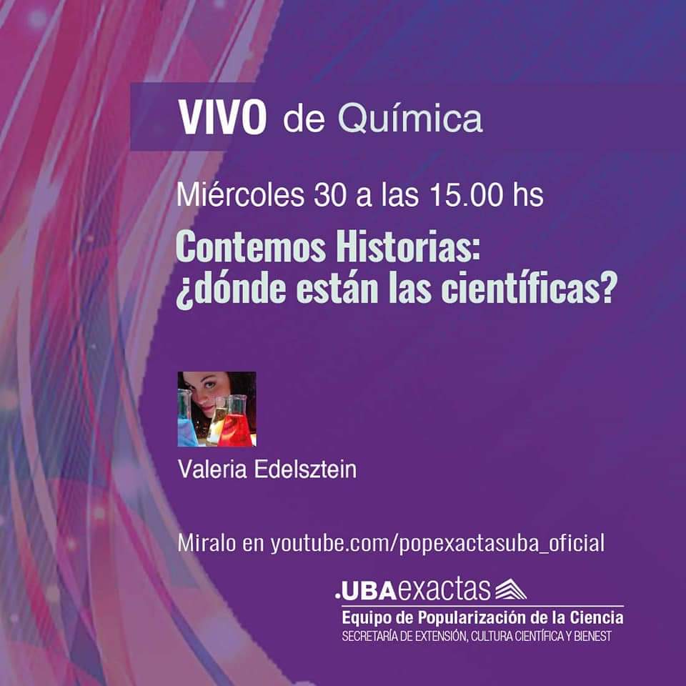 ⚠️ [CONTEMOS HISTORIAS]

Ahora que tengo su atención... ¡Contemos Historias! 

Se viene la Semana de la Química en <a href="/Exactas_UBA/">Exactas UBA</a> y voy a estar conversando sobre científicas.

¡Seamos un montón!

📅 Miércoles 30 de SEPTIEMBRE
🕒 15.00 hs
💻 youtube.com/c/PopExactasUB…