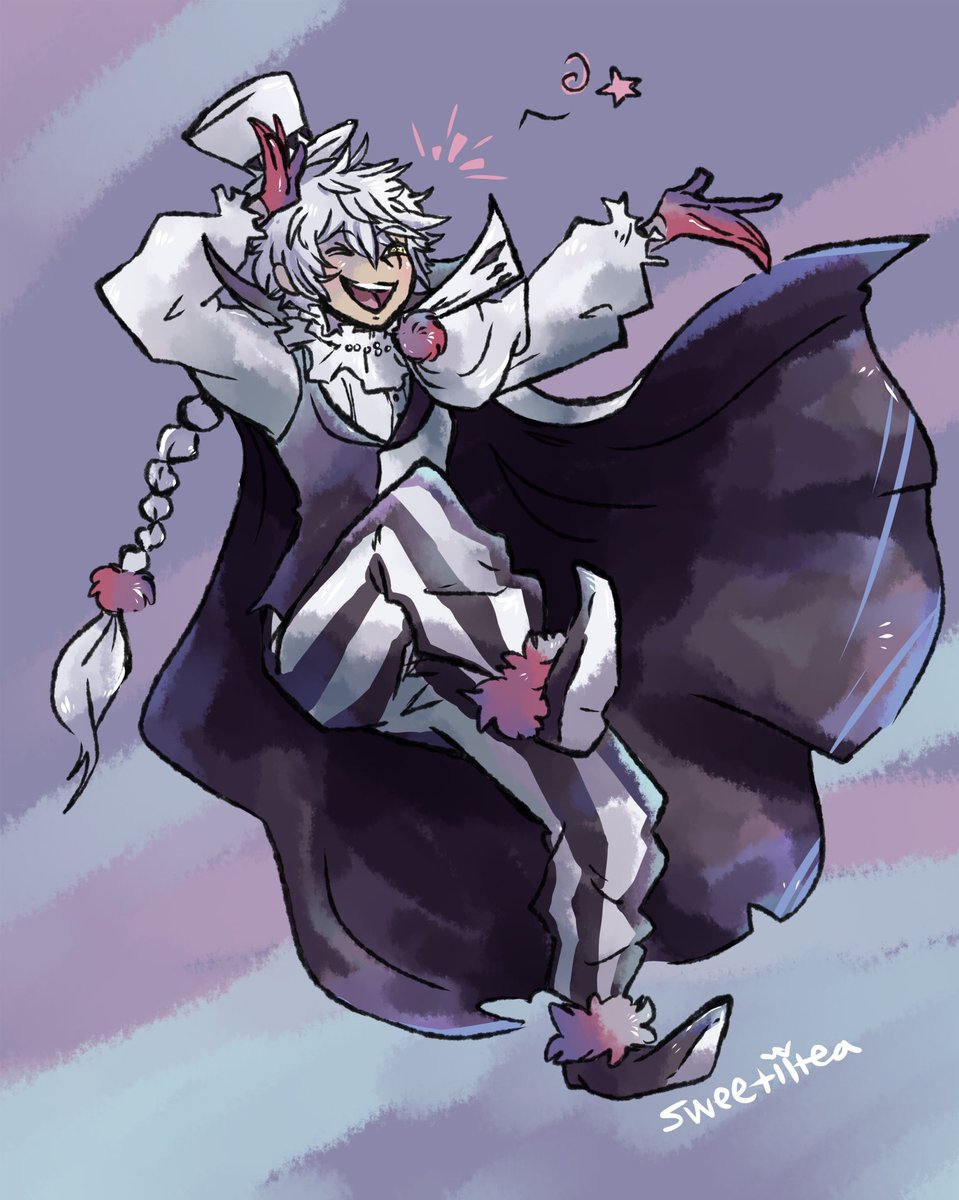 Sweetiitca's tweet photo. Happy clown! (★≧▽^))★☆ finished this during a caffeine rush ! #nikolaigogol #bsd #decayofangels https://t.co/PyLUfAUqNN
