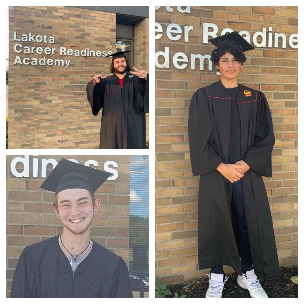 LakotaAcademy's tweet photo. We had 3 seniors graduate last week! Congrats gentleman—we’re proud of your hard work!! #WEareLakota #WEareFamily https://t.co/cMzLpwU5qz