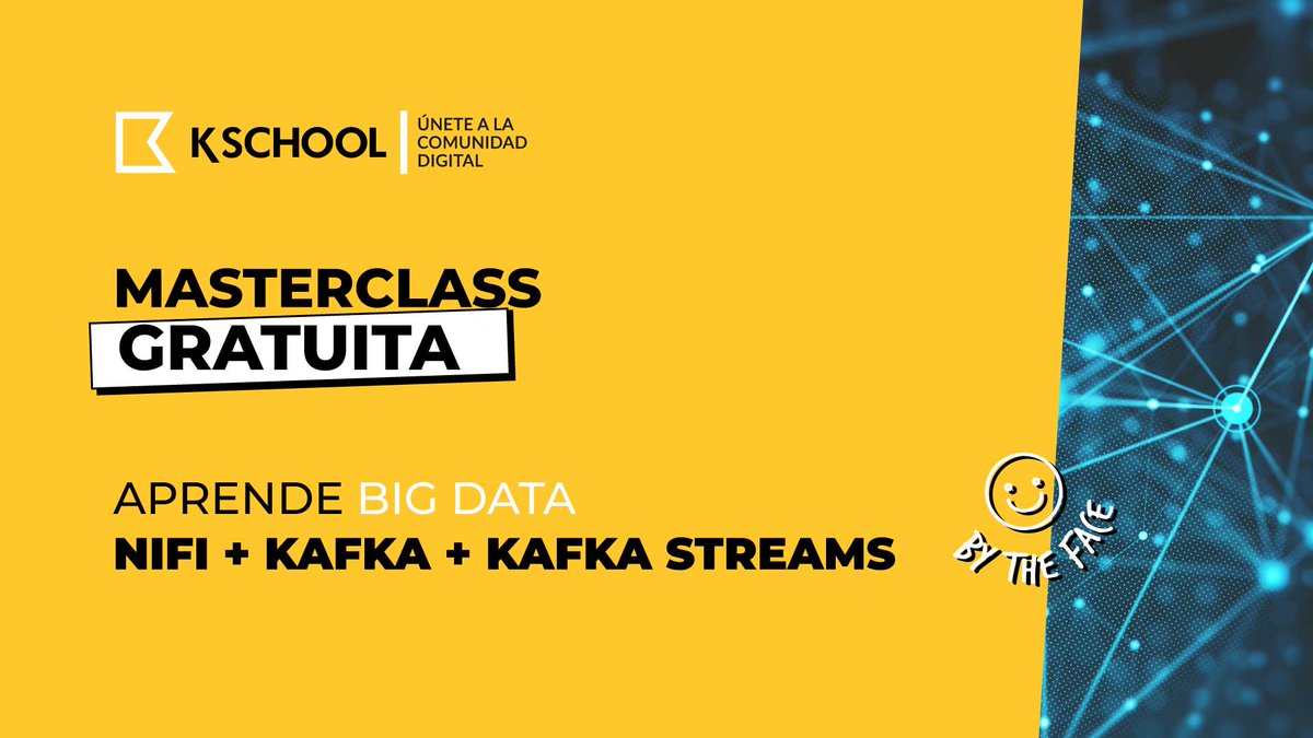 Aquí tienes una clase sobre #BigData totalmente gratis 🎁. ¡Es toda tuya!

Conviértete en alumno de KSchool #ByTheFace 😎 y aprende sobre NIFI + KAFKA + KAFKA STREAMS de la mano de nuestro profesor, <a href="/andresgomezfrr/">Andres Gomez</a>. 

👉 bit.ly/3kKWFT5

#KSchool #formación #alumnos