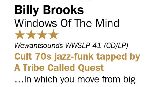 wewantsounds's tweet photo. #BillyBrooks reviewed in Record Collector Magazine
"Cult 70s Jazz Funk tapped by A Tribe Called Quest
@RecCollMag https://t.co/CDjf4EshHx