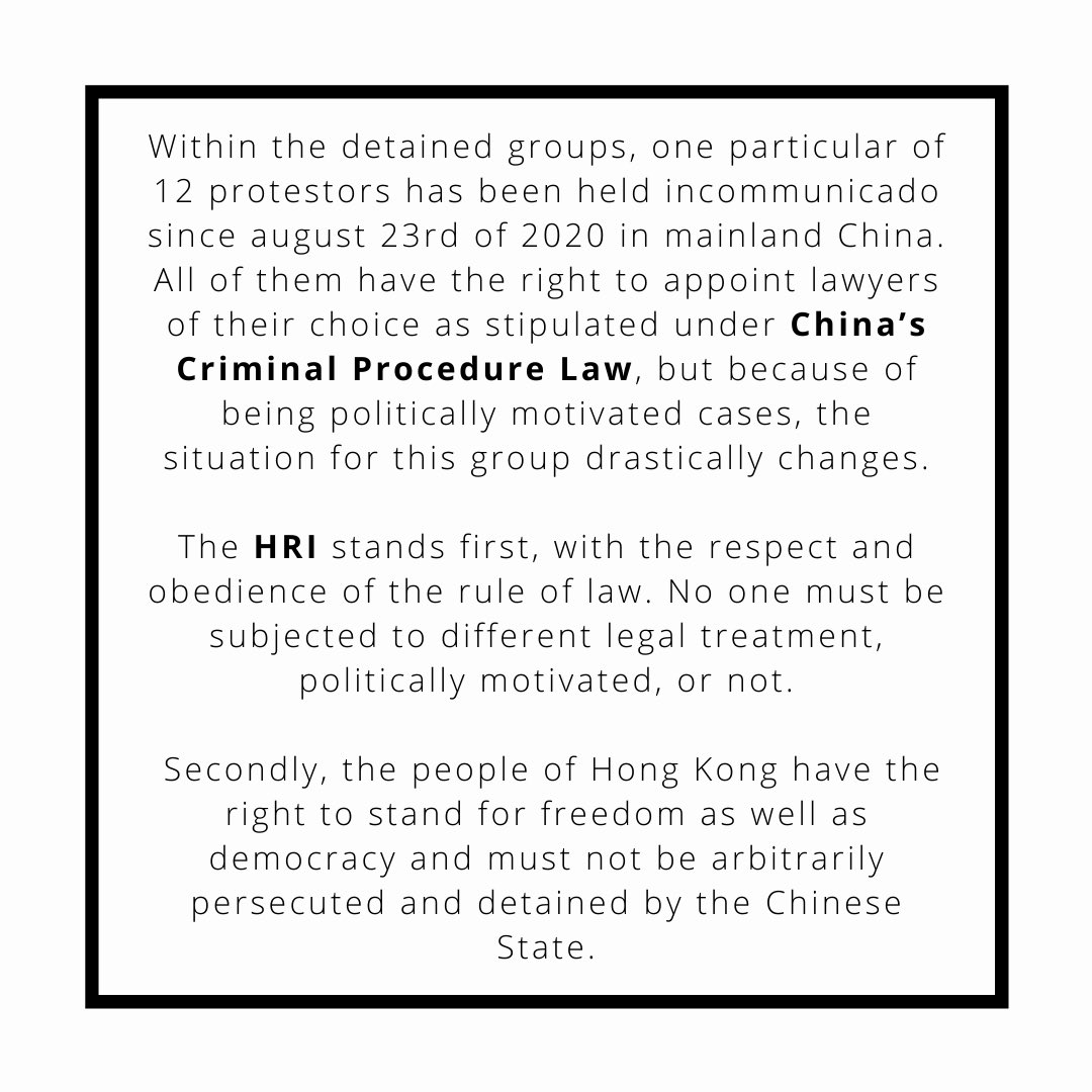 The HRI condemns the continuous politically motivated persecution of pro-democracy activists and leaders in #hongkong 

#humanrights #derechoshumanos #humanity #freedom #democracy #China