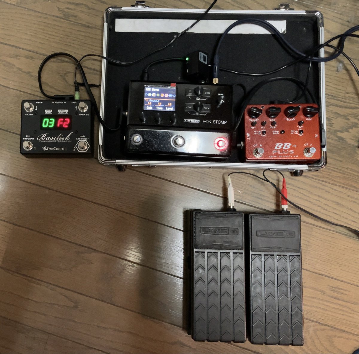 One Control BasiliskはMIDI CC#を操作できるのでHX STOMPのプレイ