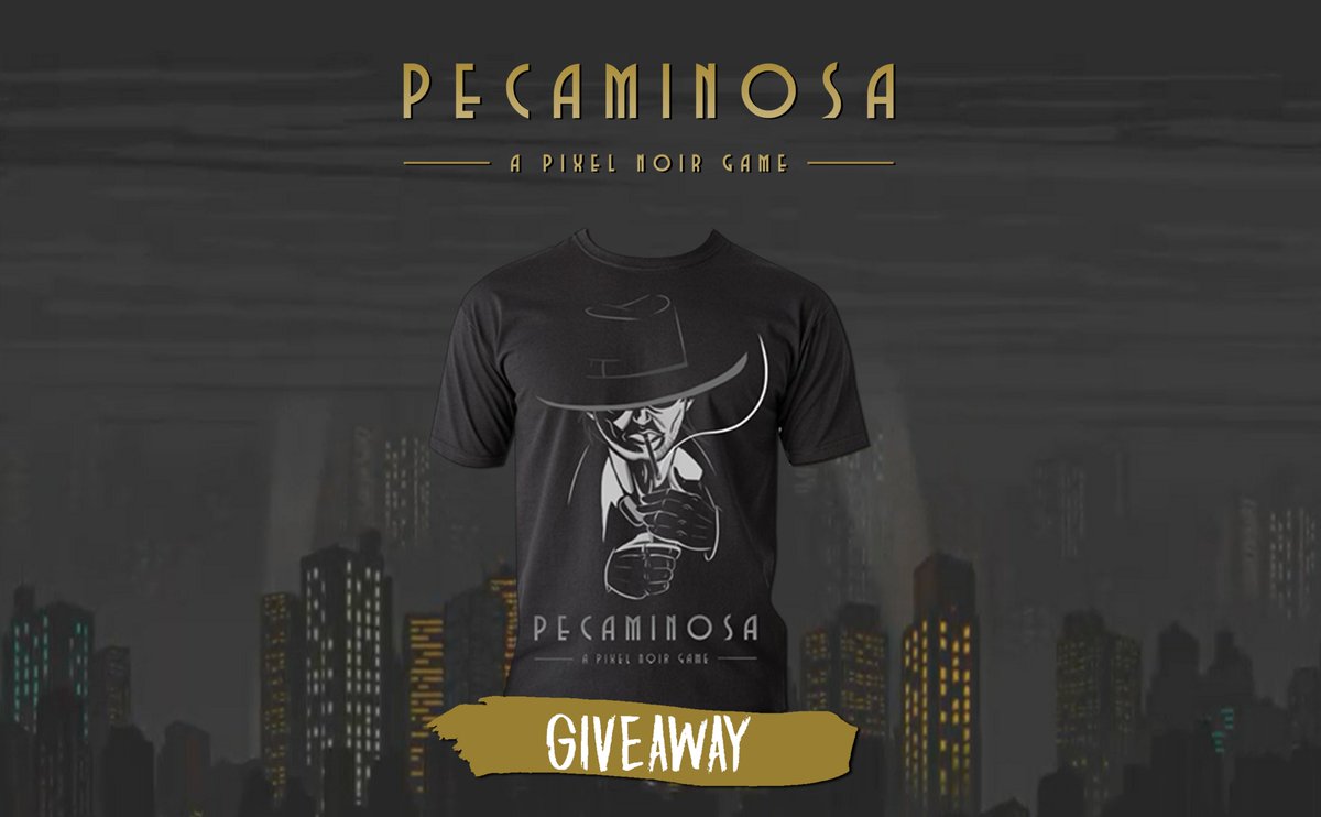 Pecaminosagame's tweet image. Pecaminosa GIVEAWAY! 😎🥳
Are you a Pecaminosa fan? Would you like to have this awesome t-shirt? Well today might be your lucky day!

To enter, you just need to:
- Follow @Pecaminosagame 
- RT this post

We'll be sorting one winner on Oct 12.

#giveaway | #indiedev | #rpg | #noir