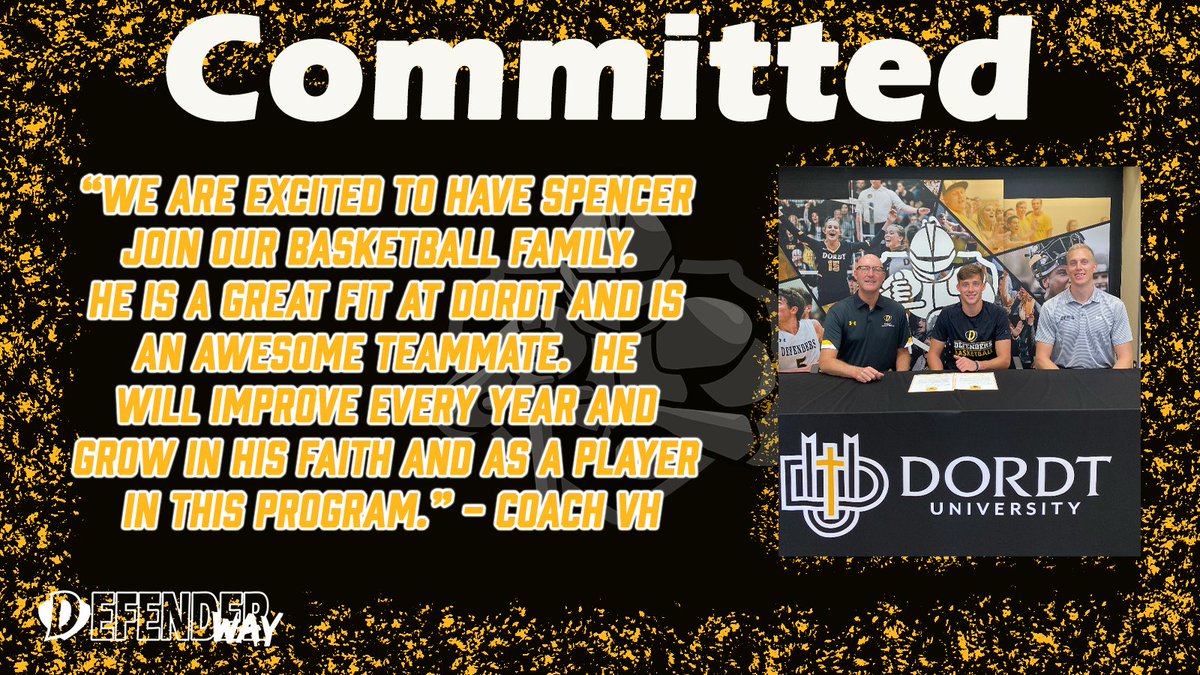 DordtHoops's tweet image. Excited to welcome Spencer Mackey to @dordtuniversity  and the Defender🏀family! #FutureDefender