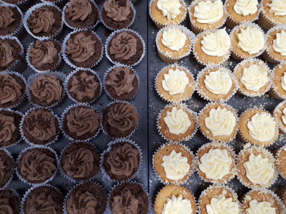 Chocolate &amp; beetroot and Orange &amp;sweet potato cupcakes 
<a href="/Callicroft/">Callicroft Primary</a> <a href="/olympustrust/">Olympus Academy Trust</a> @TaylorShawUK 
#hiddenveggies
#lovemyjob 
#baking
#schooldinners